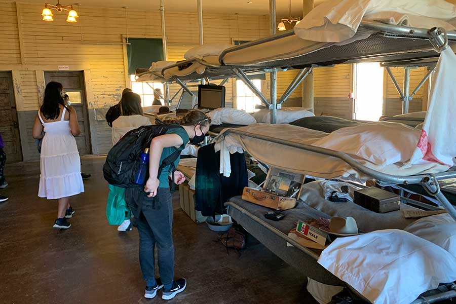 Knox students visit the Angel Island immigration station in California.