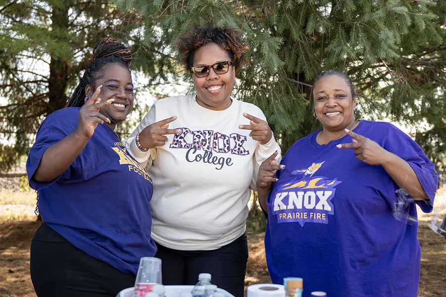 Knox supporters celebrate during Saturday's tailgate.
