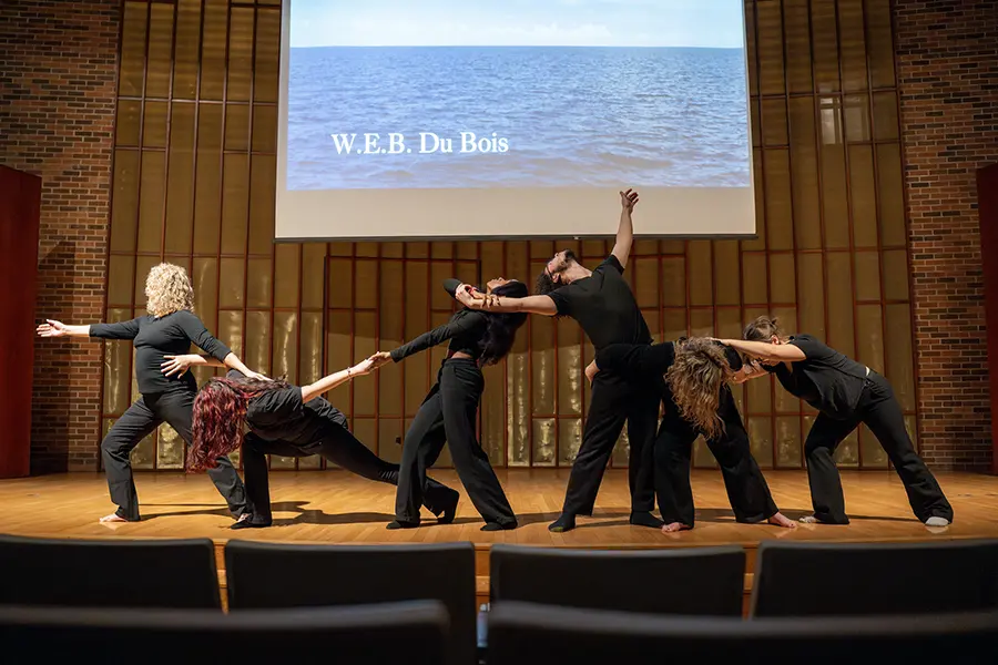 The Knox College dance program’s multi-media reflection on Dances for Social Change: The Legacy Project, in the College’s Kresge Recital Hall in the Ford Center for the Fine Arts.