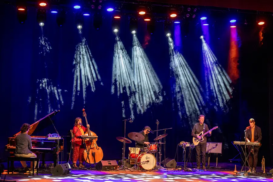 The band, Shadowlands, performs at the Orphem Theatre for the Mirza Jazz Residency