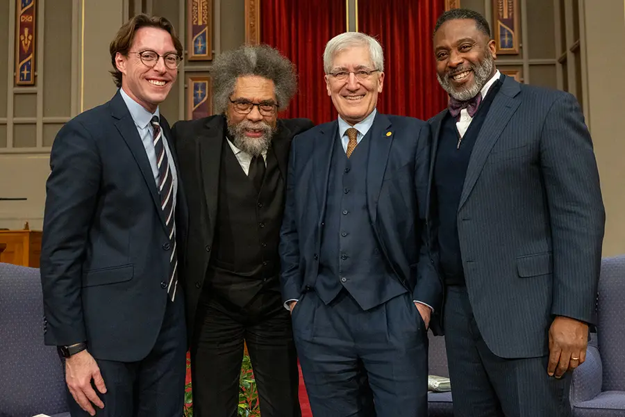Thomas Bell, Cornel West, Robert George, and C. Andrew McGadney.
