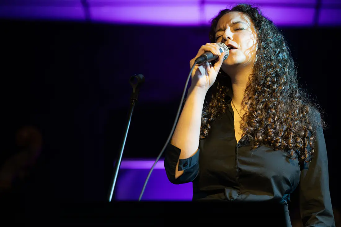 A Knox student performs