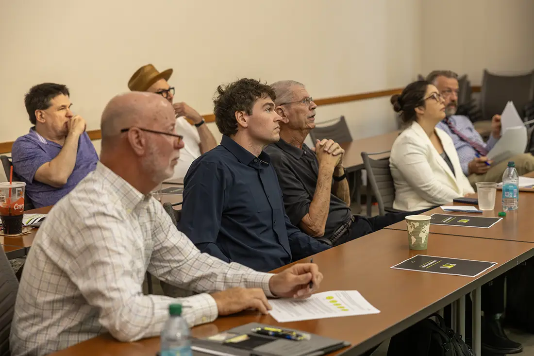 The judges for this year's StartUp Term listen to presentations. 