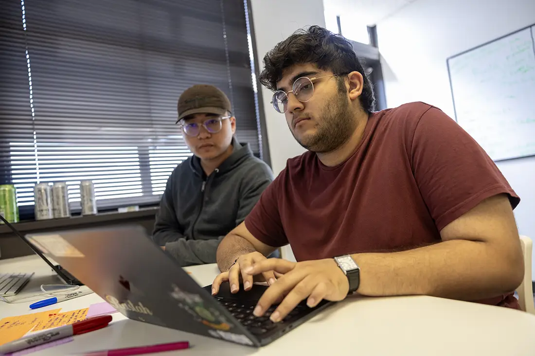 Students work on their design for StartUp Term.