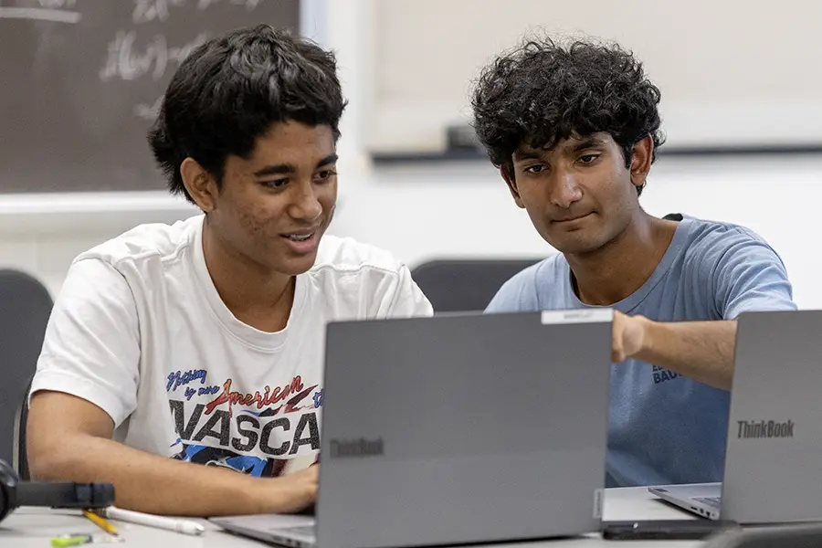 Summer Science Program students work during class.