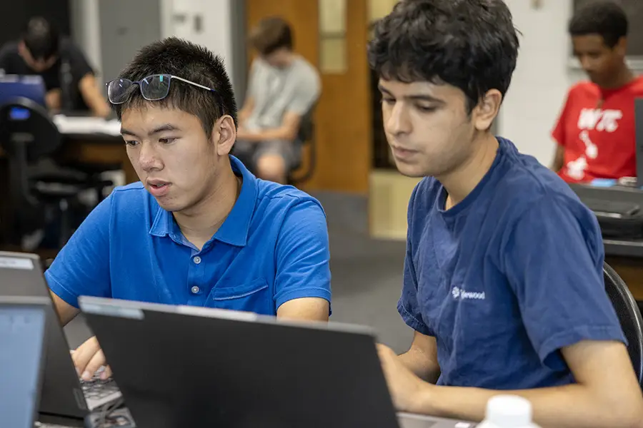 Summer Science Program students work during class.