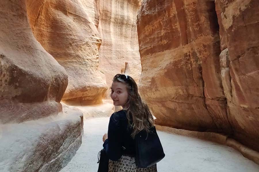 Lola Stam '21 in Tell Dhiban, Jordan through a field archaeology program.