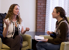 Sarah Stewart with student