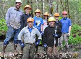 Helen Schnoes with a restoration team