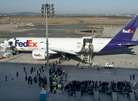 Mike Godsil's photo of panda arrival and welcome in France
