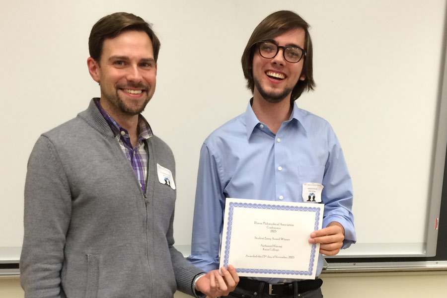 Knox College student Nat Klaung '16 won the Illinois Philosophical Association Undergraduate Student Essay Contest