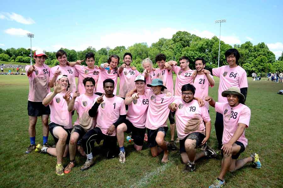 The Knox Ultimate Frisbee team, called River Rats, competes in the Ultimate National Championships for the first time.