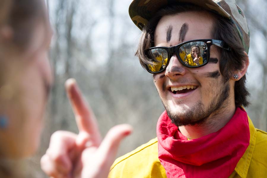 Knox College students at the 2016 Green Oaks Prairie Burn.