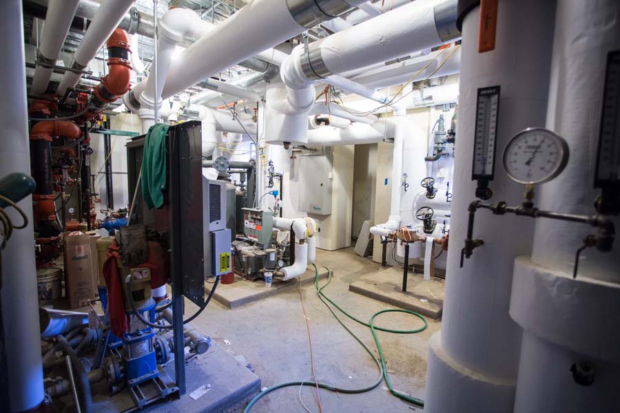 Mechanical room in Alumni Hall