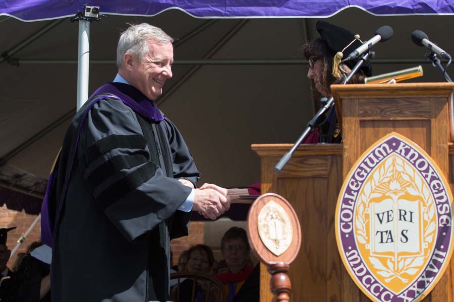 U.S. Senator Richard J. Durbin received an honorary degree and gave the commencement address at Knox College, June 5, 2016.
