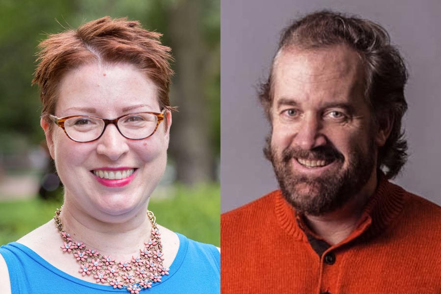 Knox professors Catherine Denial, history, and James Dyer, journalism