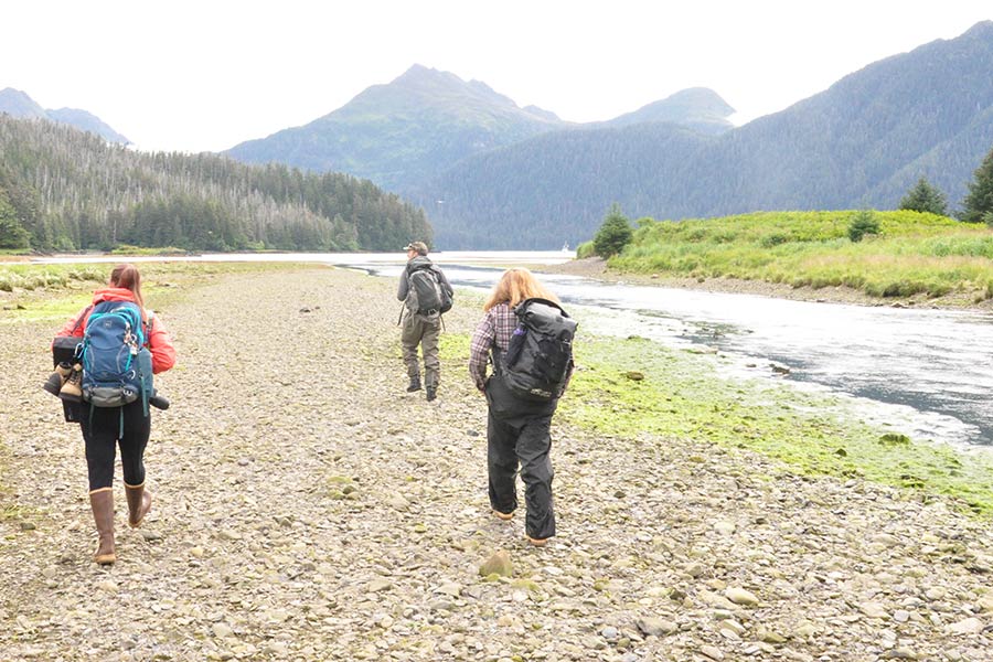 Students explore in Alaska.