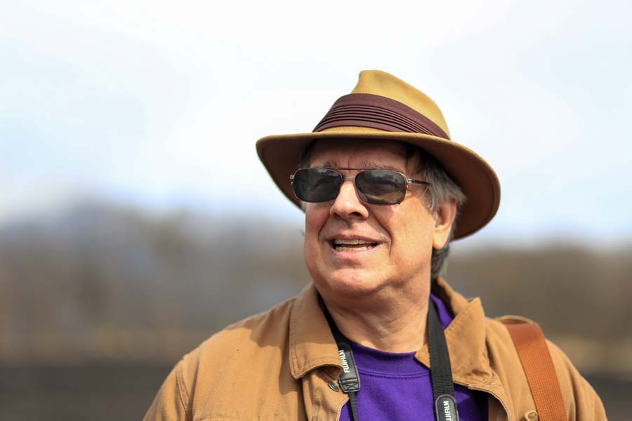 James Munro at the annual Prairie Burn at Knox College's Green Oaks Biological Field Station.