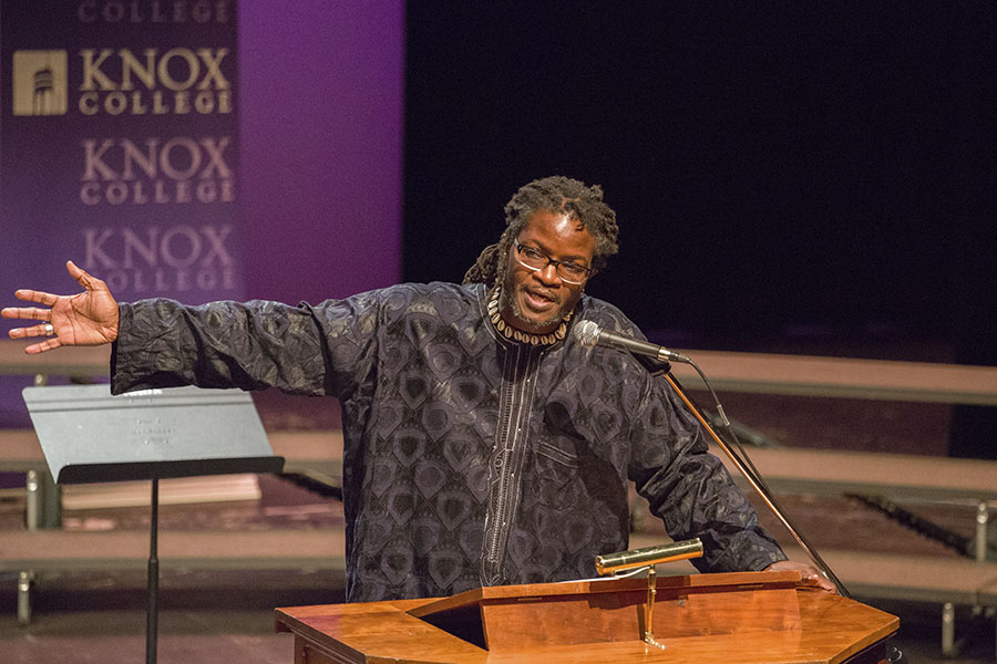 Visiting professor of Africana studies Kwame Zulu Shabazz gave a speech titled, "Dr. Martin Luther King, Jr., the Black Death, and the Myth of the Black Superhero."