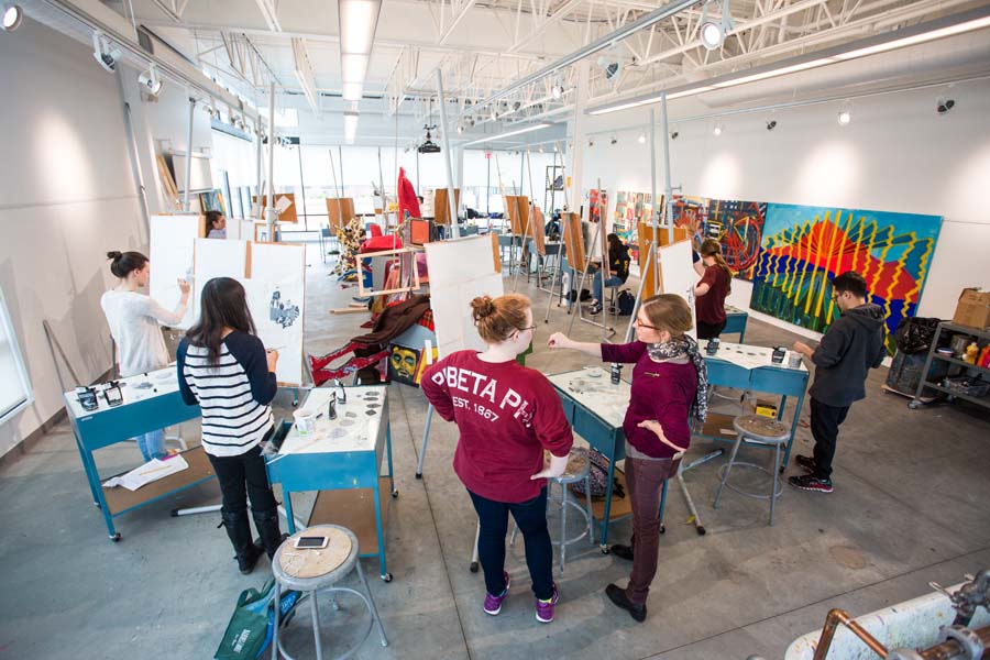 Painting class in the Whitcomb Art Center.
