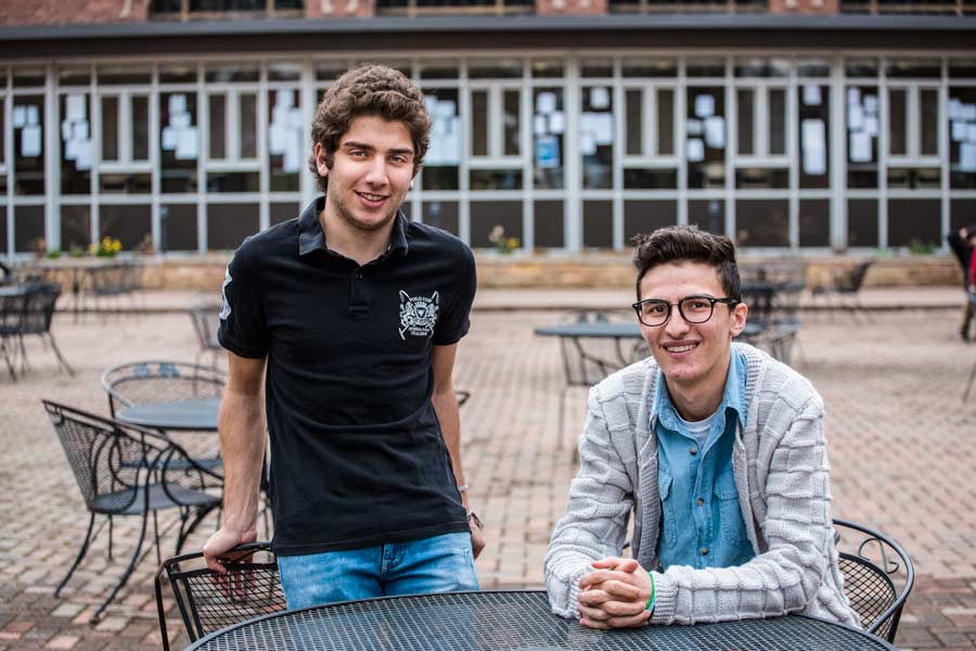 Farid Freyha '20 and Shahim Shaar '20, who left their war-torn country of Syria, begin new lives through Knox's participation in Syria Consortium.  