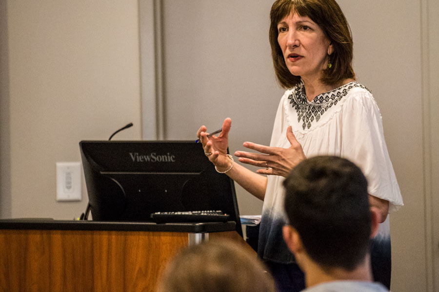 Ethicist in Residence Anita Tarzian presents in a health psychology course