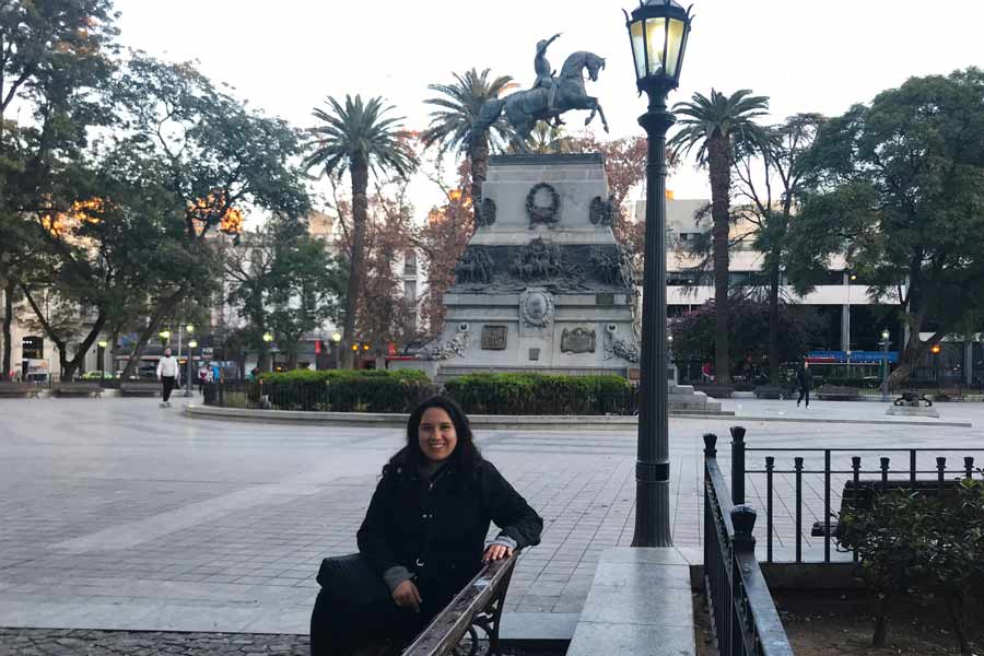 Perez in the Plaza de San Martin