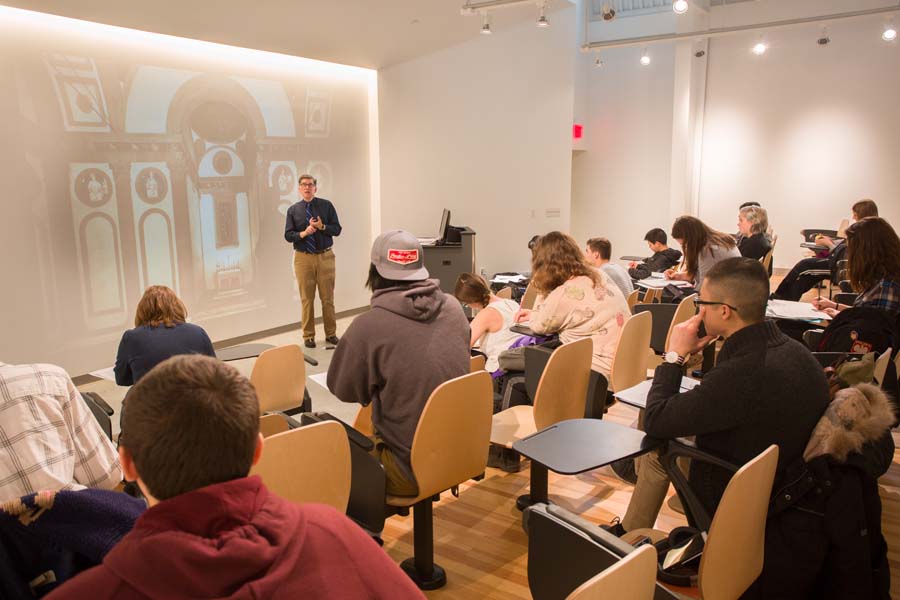 Art history class in the Whitcomb Art Center at Knox College.