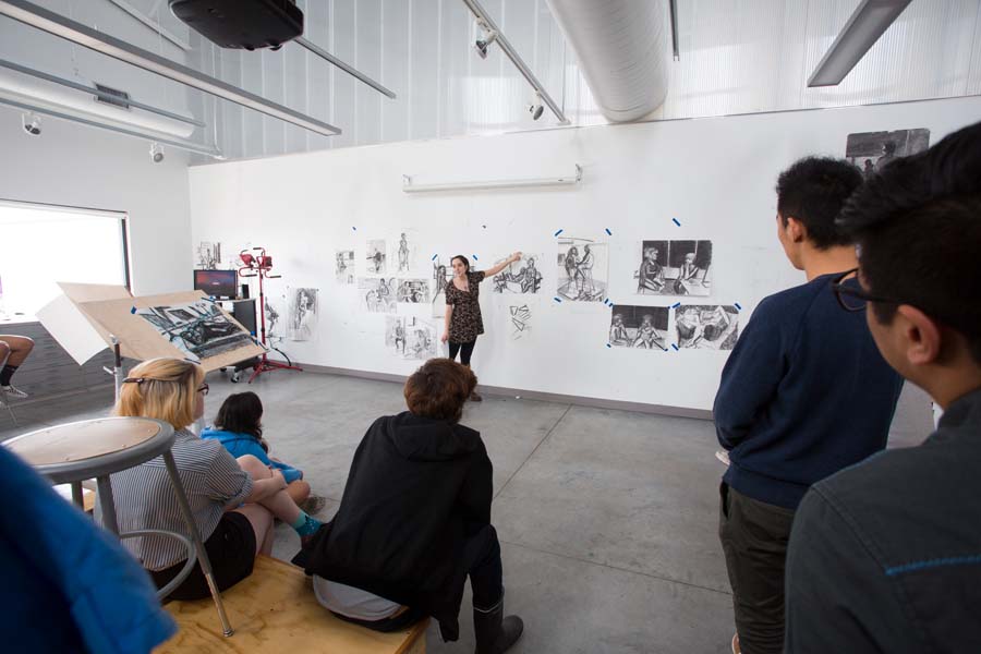 Drawing class in the Whitcomb Art Center at Knox College.