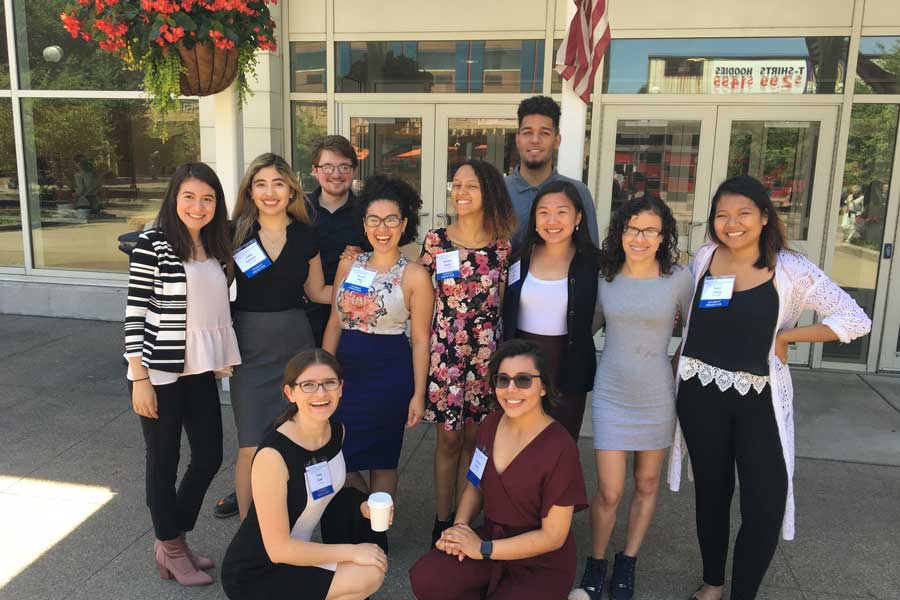 McNair Scholars pose outside the national conference after presenting their research.