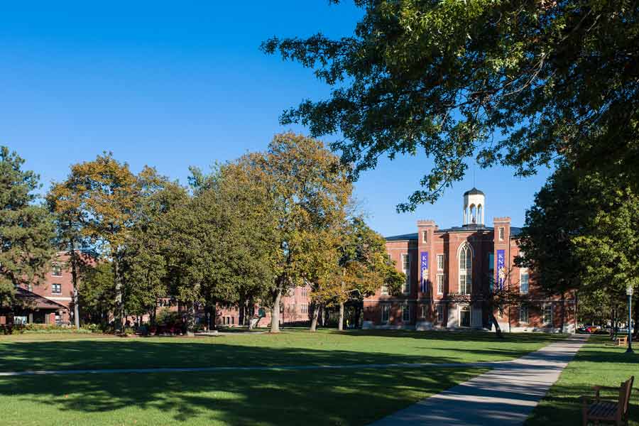 Knox College campus in summer.