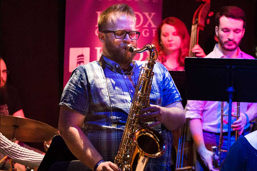 The Knox-Rootabaga Jazz Festival offered performances by Greg Ward & 10 Tongues and Matt Ulery's Loom with the Knox-Galesburg Symphony String Quartet, as well as performances by the Knox Alumni Big Band, Faculty and Friends Combo, and the Knox Jazz Ensemble.