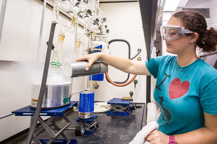 Student in the chemistry lab.