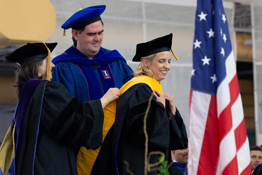 Rachel Coughlin was awarded an honorary degree at Knox College Commencement 2019.