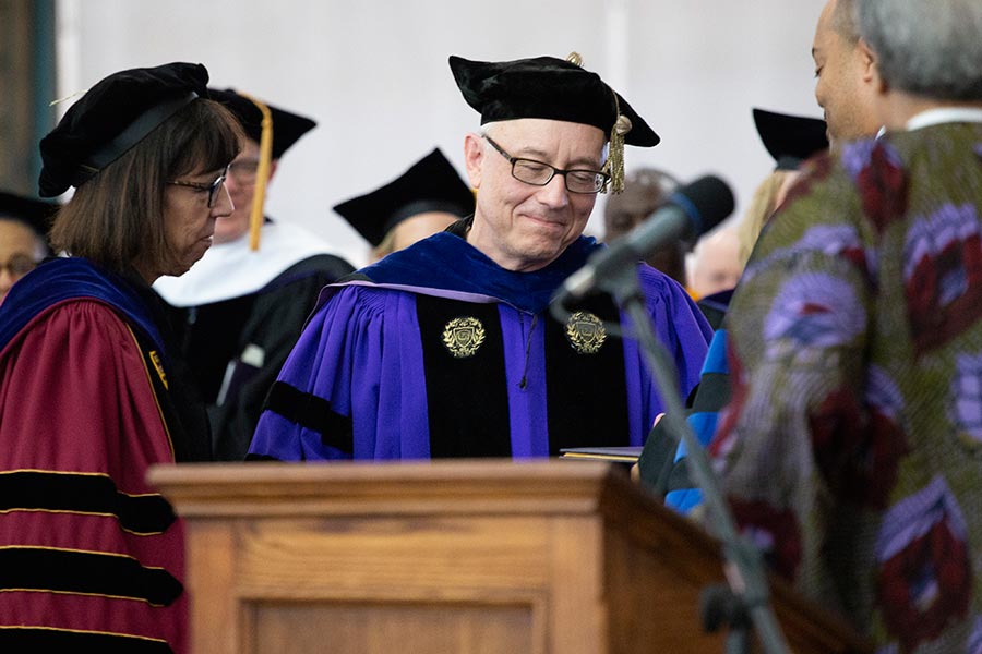Kevin Hastings received the Presidential Award for Faculty Excellence at Knox College Commencement 2019.