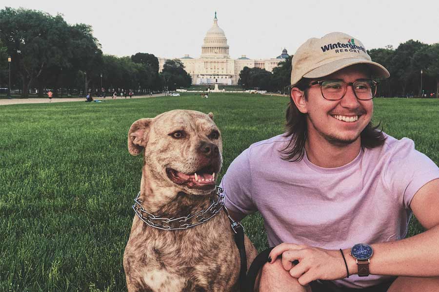 Rain Garant and his dog Corona.