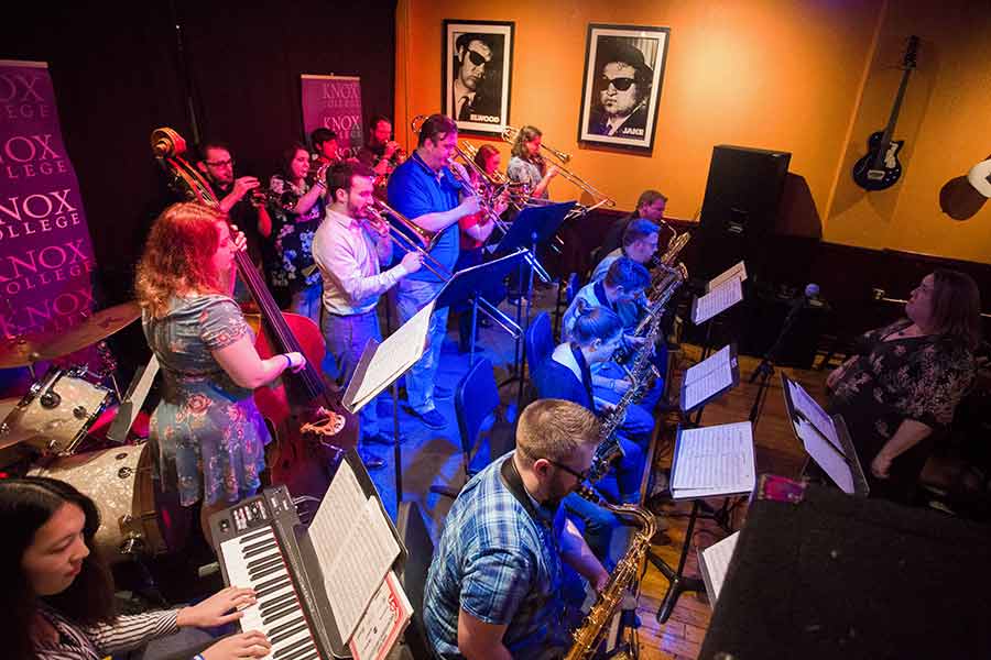 Alumni perform as part of the 2018 Knox-Rootabaga Jazz Festival