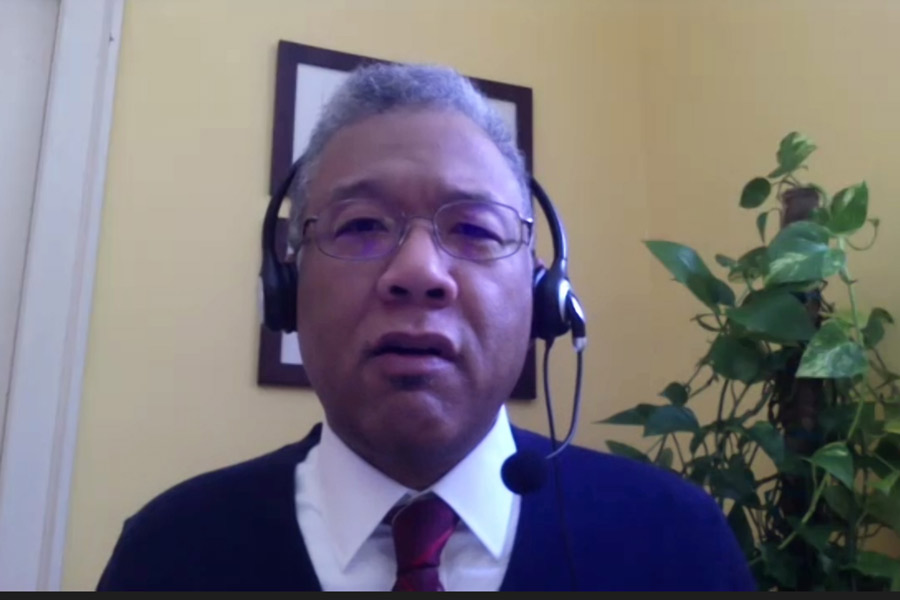 Knox Professor Konrad Hamilton gives an online address from his home on Dr. Martin Luther King Day 2021