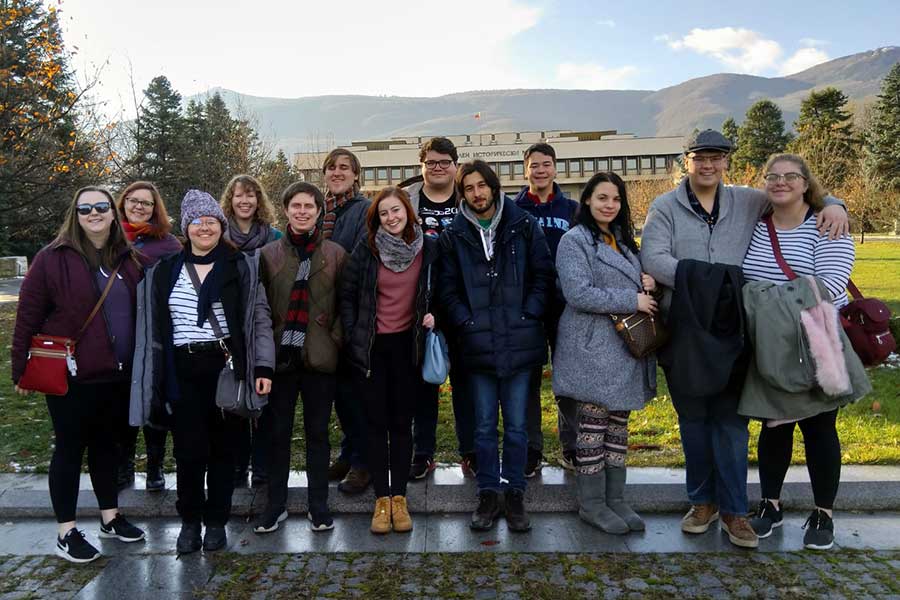 Political science students on an immersion trip to Bulgaria.