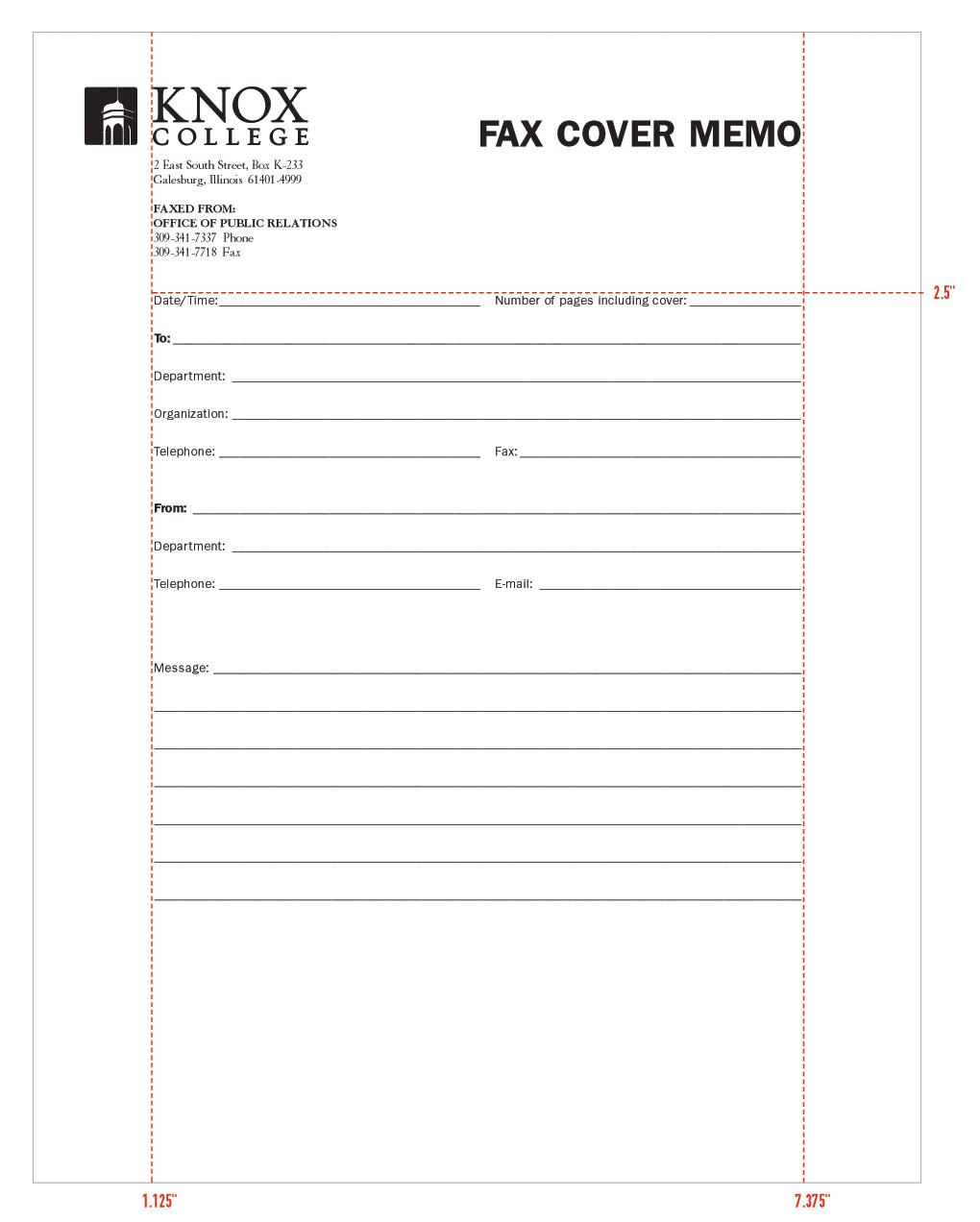 Knox Fax Cover memo