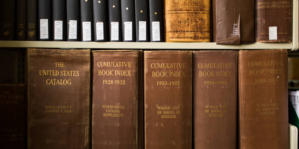 Historical books in Seymour Library.