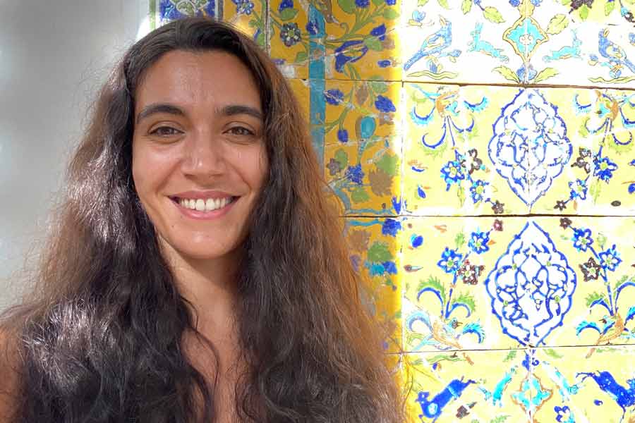 Karima Daoudi '09 works at the Shangri La Museum for Islamic Art, Culture, & Design in Hawaii