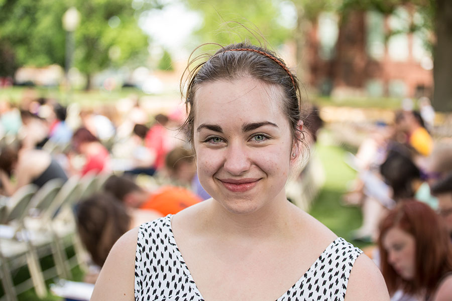 Emily Hastings '16 at Commencement Rehearsal
