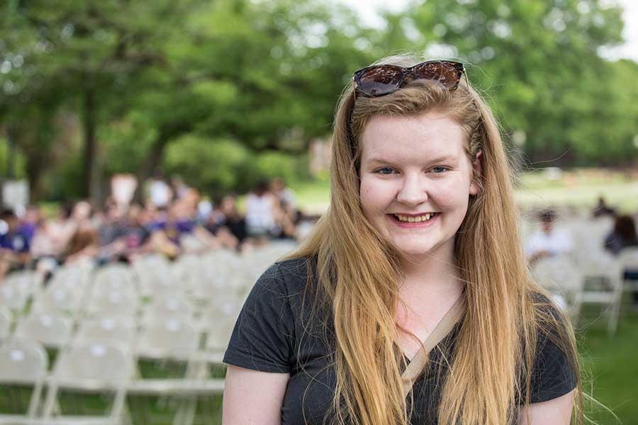 Lissa Mann at Commencement rehearsal
