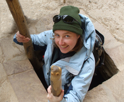 Katherine Adelsberger at a dig in Dhiban, Jordan
