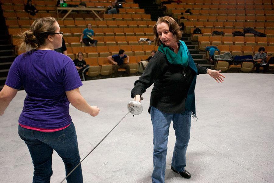 Elizabeth Carlin-Metz, Smith V. Brand Endowed Chair in Theatre Arts, at a rehearsal