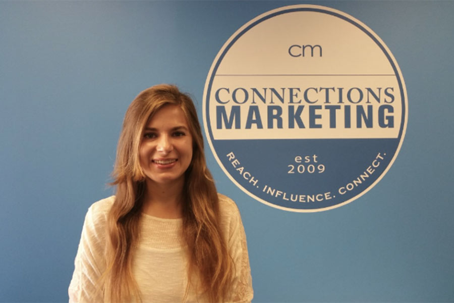 Ginger Phelps at her marketing communications internship in Chicago. 