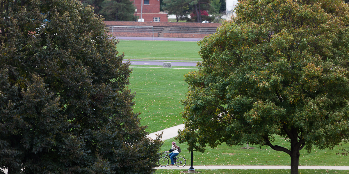 A view of campus from above. 